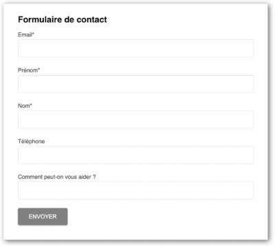Formulaire de contact